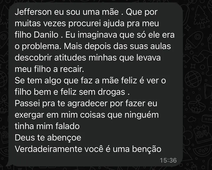 Depoimento de aluno do programa