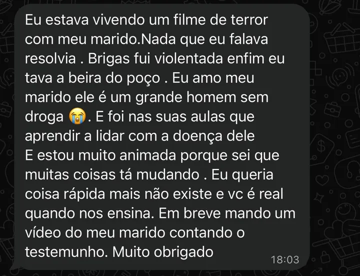 Depoimento de aluno do programa