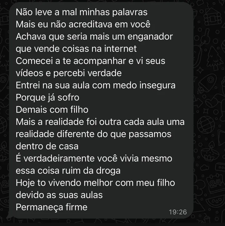 Depoimento de aluno do programa